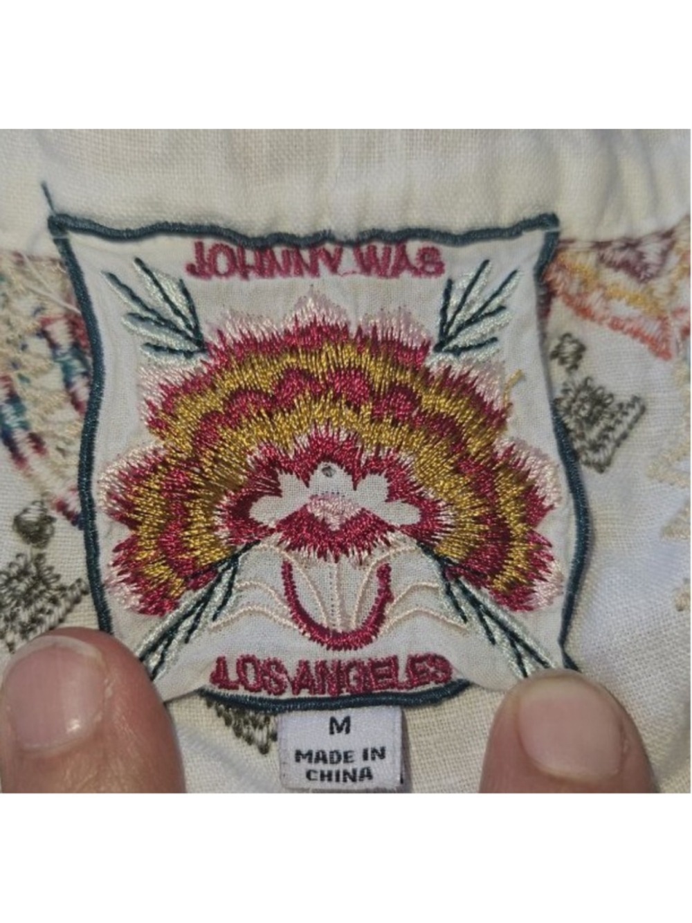 Johnny Was Verena Linen Easy Yoke Tunic Size M - Picture 4 of 7